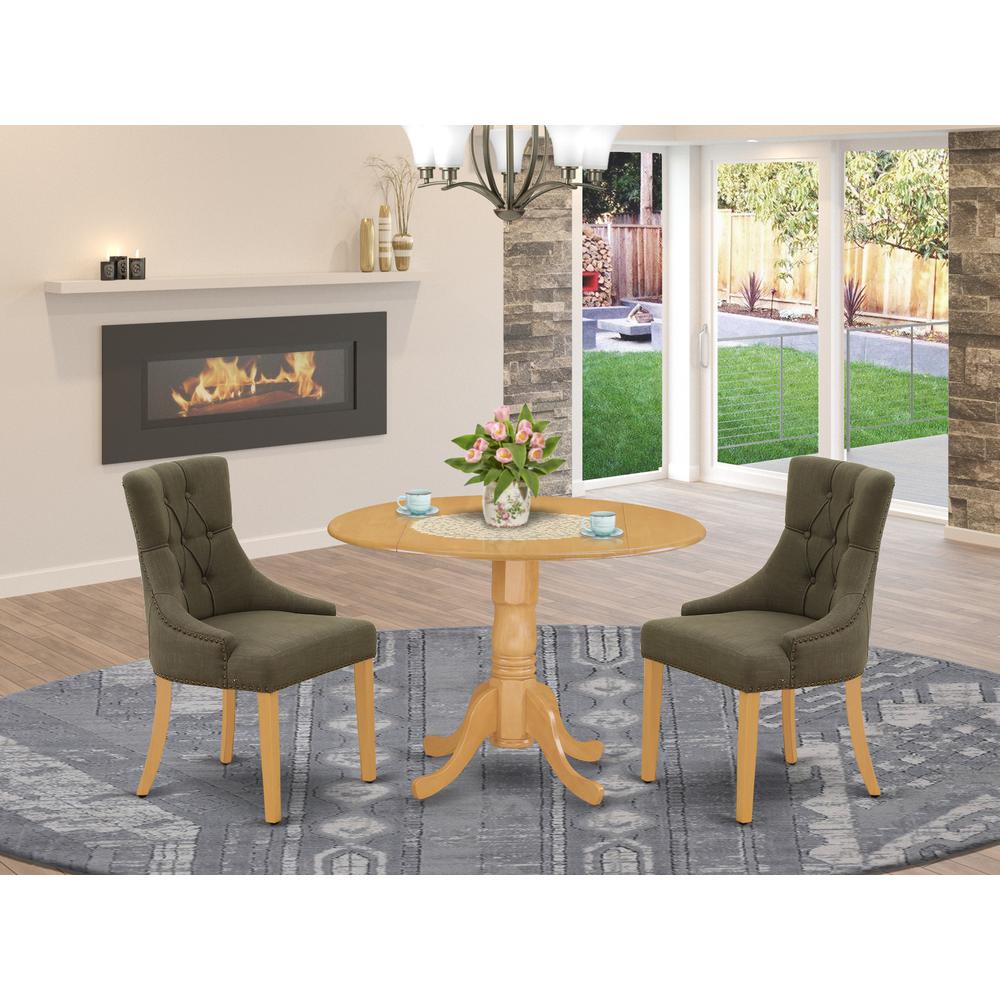 Dining Room Set Oak DLFR3-OAK-20 By East West Furniture | Dining Sets | Modishstore