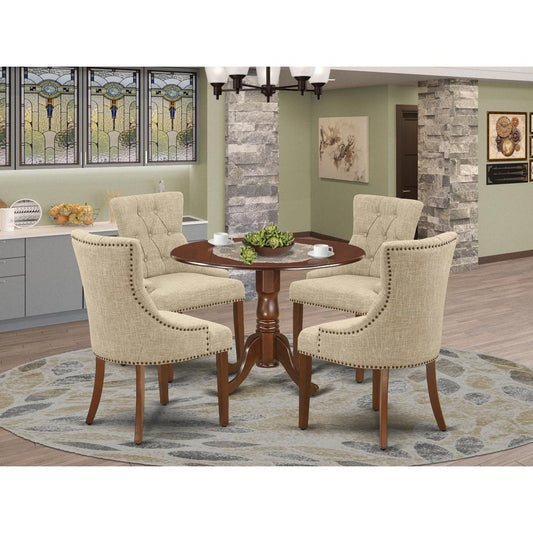 Dining Room Set Mahogany DLFR5-MAH-05 By East West Furniture | Dining Sets | Modishstore