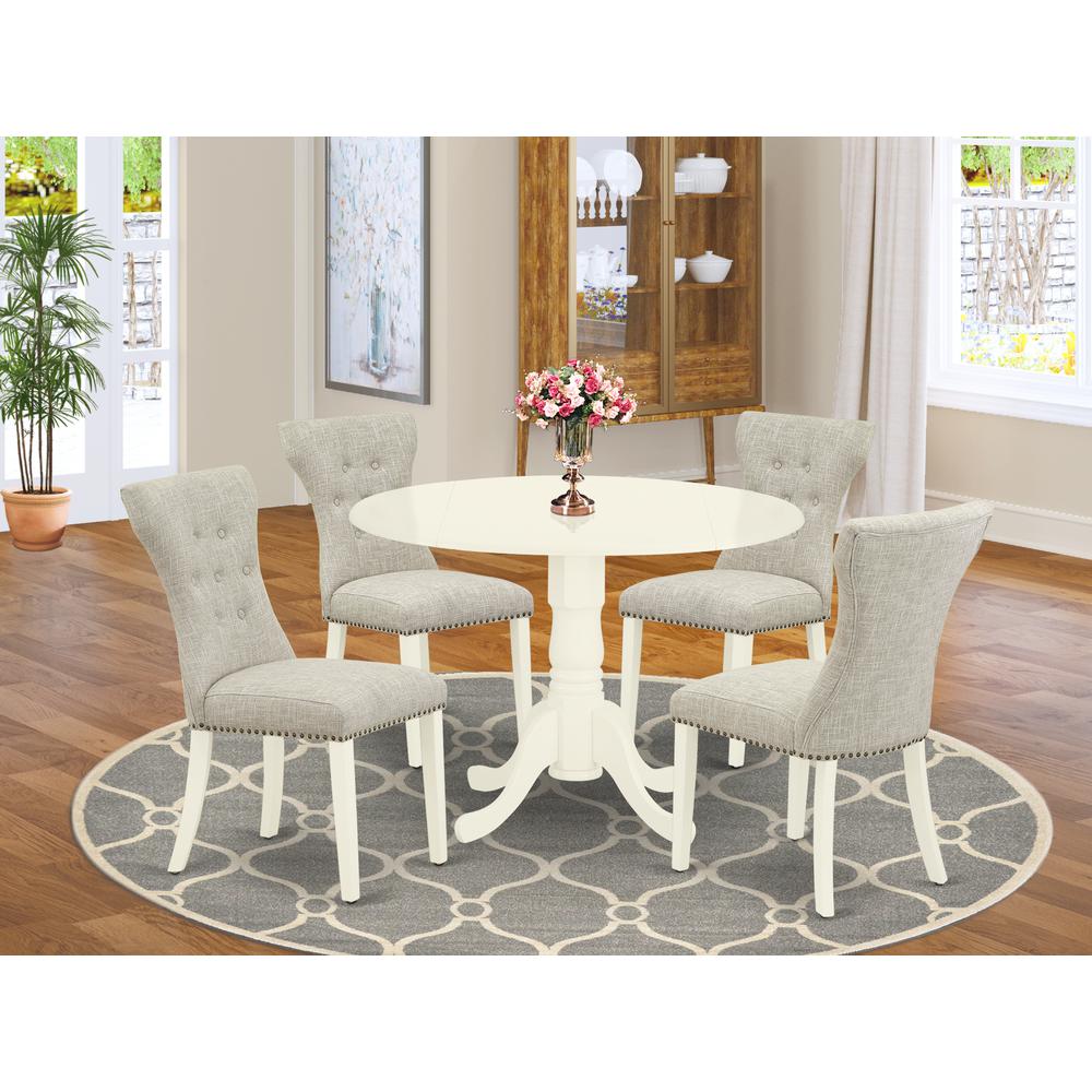Dining Room Set Linen White DLGA5 - WHI - 35 By East West Furniture | Dining Sets | Modishstore