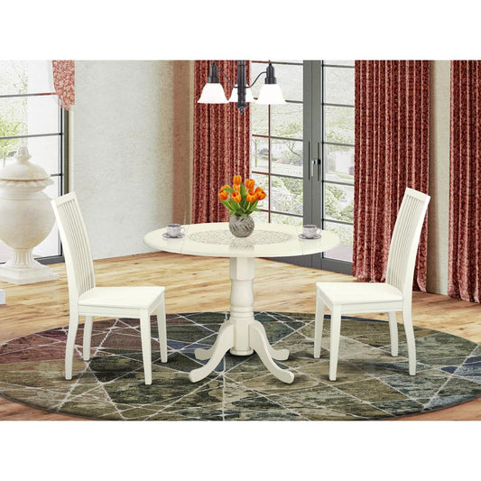 Dining Room Set Linen White DLIP3-LWH-W By East West Furniture | Dining Sets | Modishstore