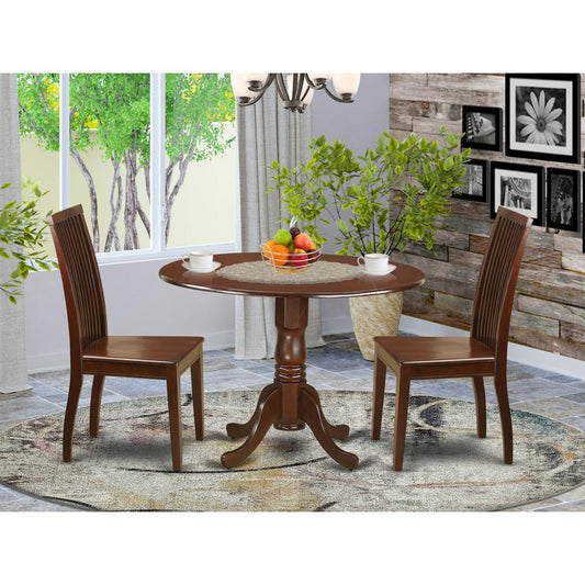 Dining Room Set Mahogany DLIP3-MAH-W By East West Furniture | Dining Sets | Modishstore
