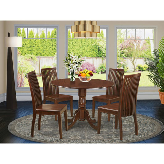 Dining Room Set Mahogany DLIP5-MAH-W By East West Furniture | Dining Sets | Modishstore