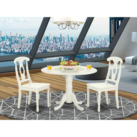 Dining Room Set Linen White DLKE3-LWH-W By East West Furniture | Dining Sets | Modishstore