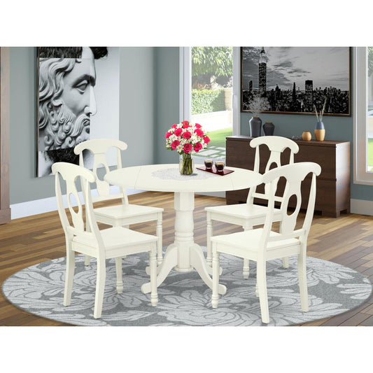 Dining Room Set Linen White DLKE5-LWH-W By East West Furniture | Dining Sets | Modishstore