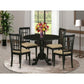 5 Pc Dining Room Set For 4-Dining Table And 4 Dining Chairs By East West Furniture - Dlni5-Blk-C | Dining Sets | Modishstore - 2