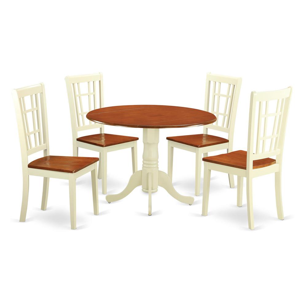 Dining Room Sets For 4 -Dining Table And 4 Dining Chairs By East West Furniture | Dining Sets | Modishstore - 2