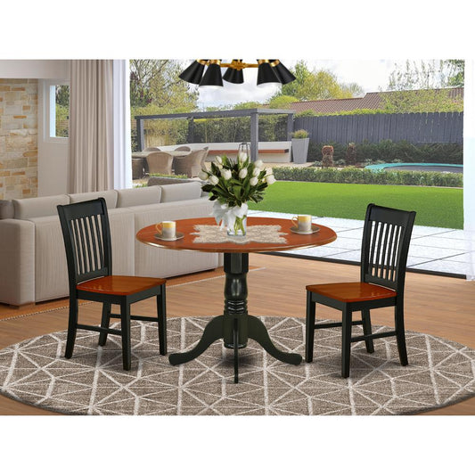 Dining Room Set Black & Cherry DLNO3-BCH-W By East West Furniture | Dining Sets | Modishstore