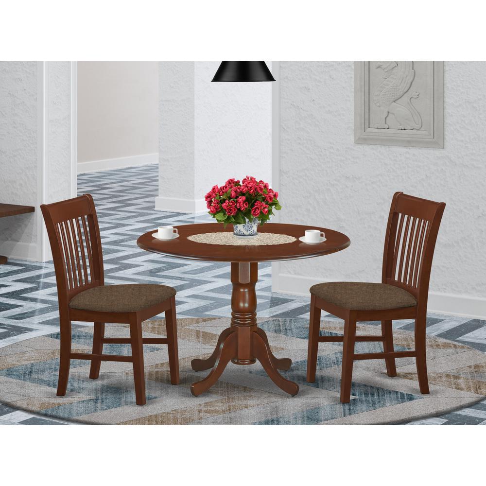 3 Pc Small Kitchen Table Set-Round Kitchen Table And 2 Chairs By East West Furniture | Dining Sets | Modishstore - 2