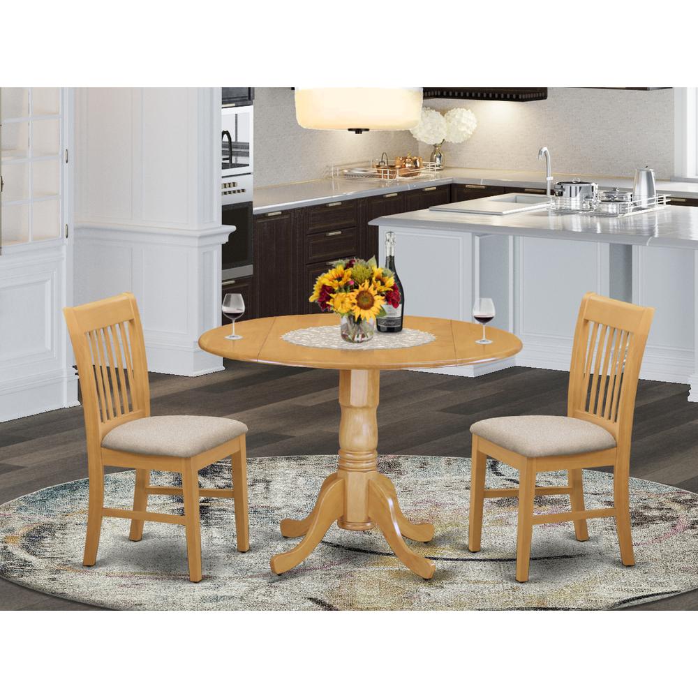 3 Pc Kitchen Nook Dining Set-Small Table And 2 Dinette Chairs By East West Furniture | Dining Sets | Modishstore - 2