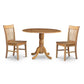 3 Pc Kitchen Nook Dining Set-Round Kitchen Table Plus 2 Dinette Chairs By East West Furniture | Dining Sets | Modishstore - 2