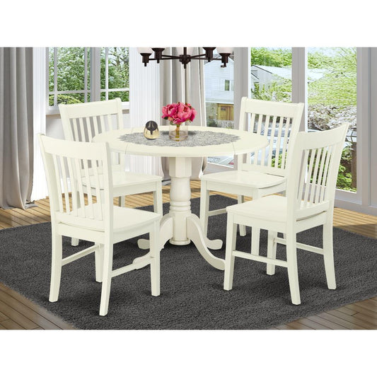 Dining Room Set Linen White DLNO5-LWH-W By East West Furniture | Dining Sets | Modishstore