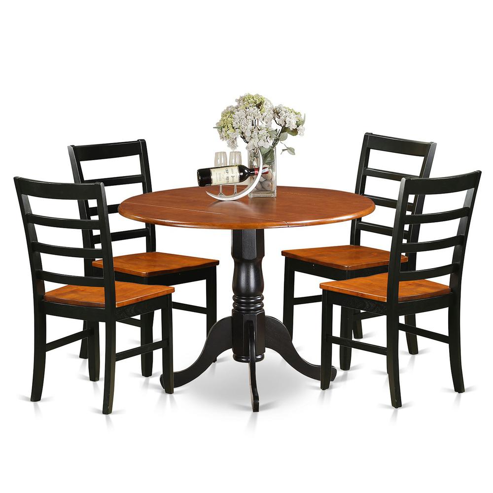 5 Pc Kitchen Table Set-Dining Table And 4 Wooden Kitchen Chairs By East West Furniture - Dlpf5-Bch-W | Dining Sets | Modishstore - 2