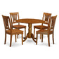 5 Pc Kitchen Nook Dining Set-Small Kitchen Table And 4 Dining Chairs By East West Furniture - Dlpl5-Sbr-W | Dining Sets | Modishstore - 2