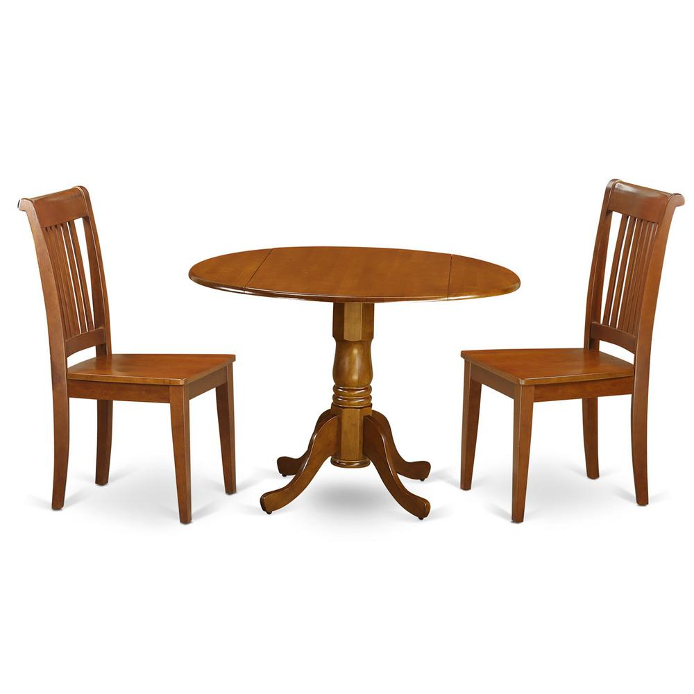 3 Pc-Round Kitchen Table-Plus 2 Kitchen Chairs By East West Furniture | Dining Sets | Modishstore - 2
