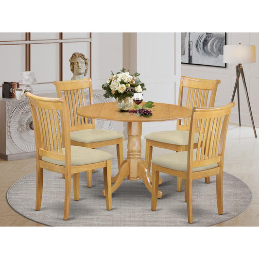 Dining Room Set Oak DLPO5-OAK-C By East West Furniture | Dining Sets | Modishstore