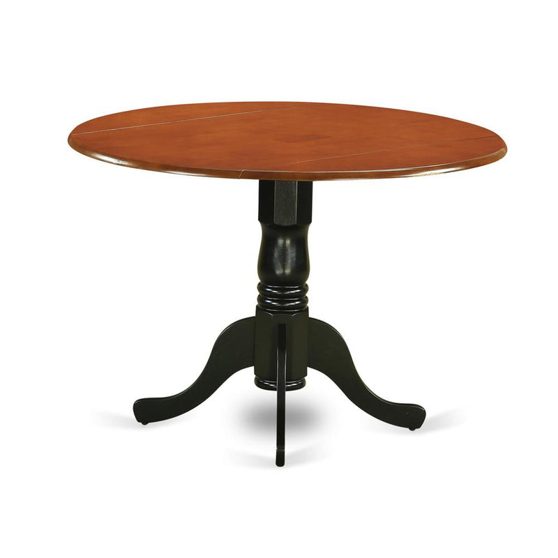 Dublin Round Table With Two 9" Drop Leaves In Black And Cherry Finish By East West Furniture | Dining Tables | Modishstore - 2
