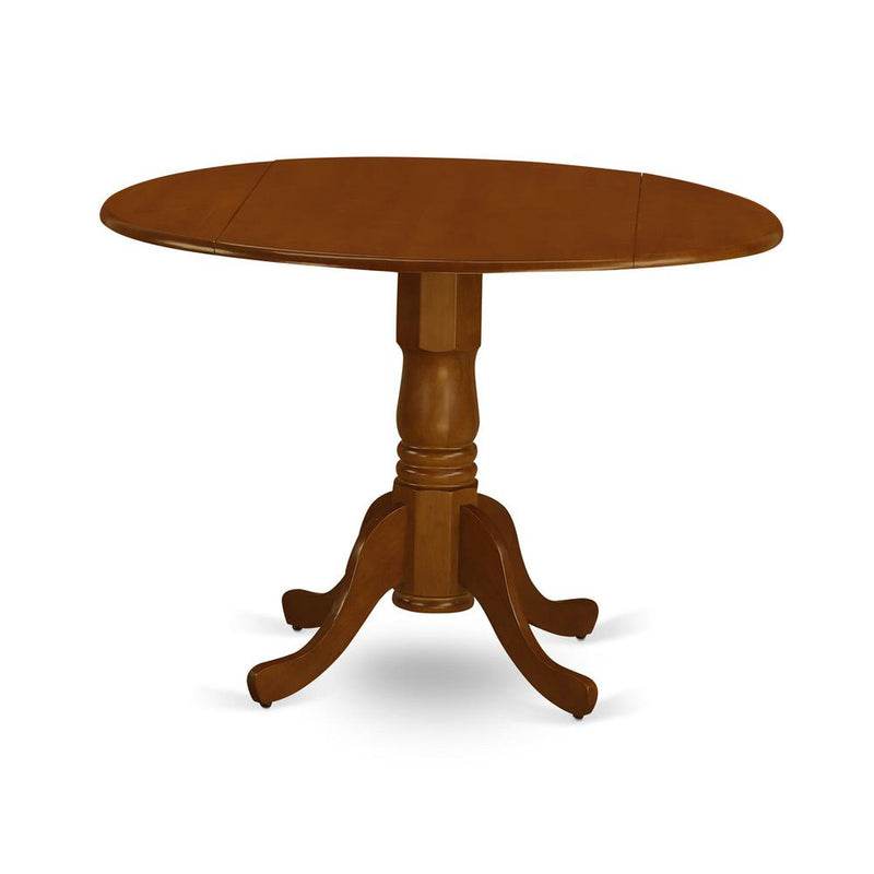 Dublin Round Table With Two 9" Drop Leaves In Black And Cherry Finish By East West Furniture | Dining Tables | Modishstore - 20