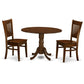 3 Pc 2-Drop-Leaf Table And 2 Wood Seat Chairs By East West Furniture | Dining Sets | Modishstore - 2