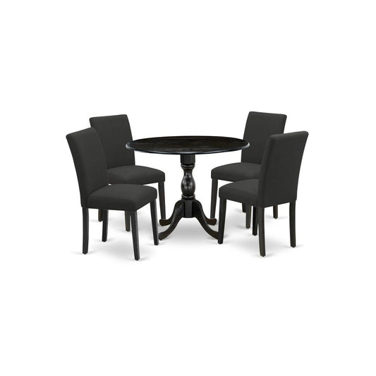 5 Piece Wood Dining Table Set Contains 1 Dining Room Table And 4 Black Dining Chair By East West Furniture | Dining Sets | Modishstore