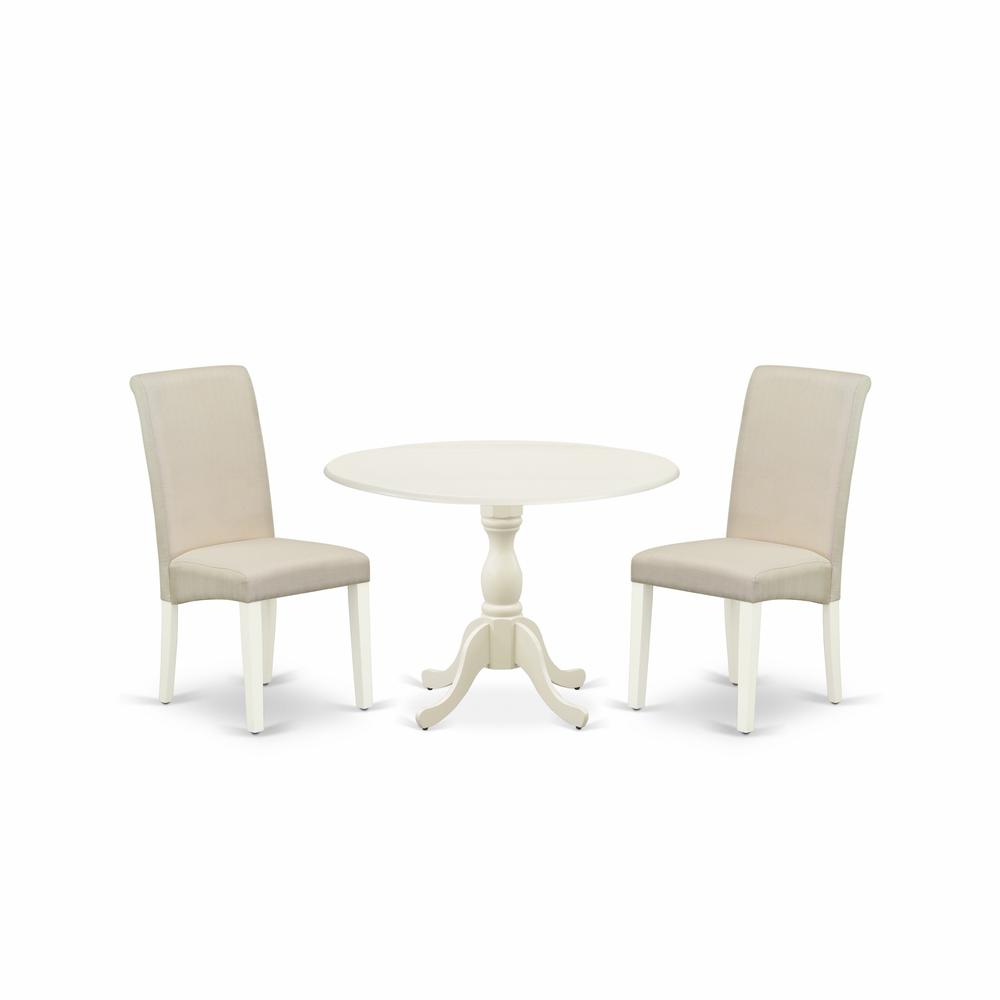 3 Piece Dinning Room Table Set Contains 1 Dining Table And 2 Cream Chair By East West Furniture | Dining Sets | Modishstore