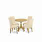 5 Piece Dining Room Set Consists Of 1 Dining Table And 4 Cream Dining Chair By East West Furniture | Dining Sets | Modishstore - 7