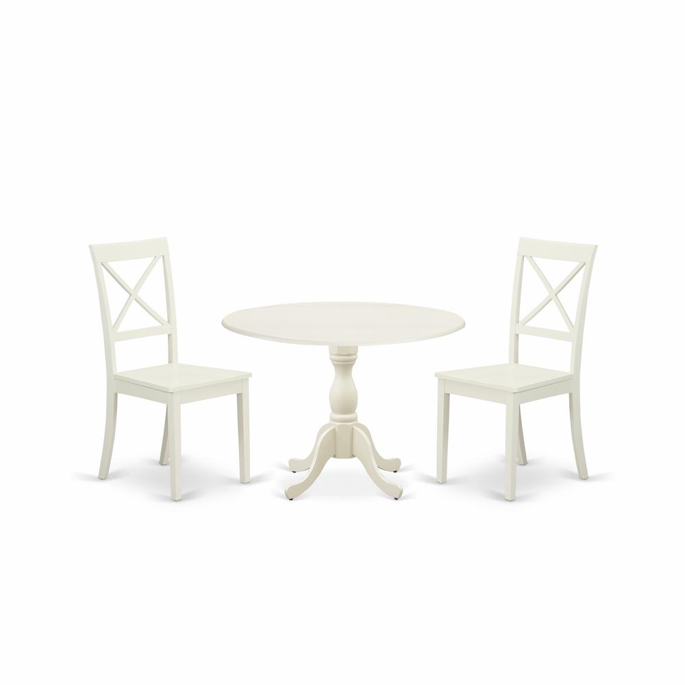 3 Piece Dinning Room Table Set Consists Of 1Dining Room Table And 2 Linen White Chair By East West Furniture | Dining Sets | Modishstore - 2