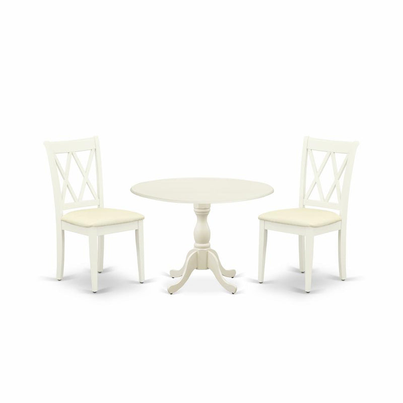 3 Piece Dining Room Table Set Includes 1 Wood Dining Table And 2 White Dinning Chairs By East West Furniture | Dining Sets | Modishstore