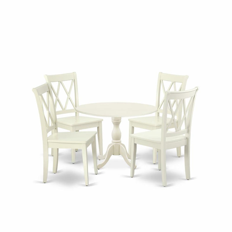 5 Piece Dinette Sets Contains 1Dining Table And 4 White Dining Chairs By East West Furniture | Dining Sets | Modishstore