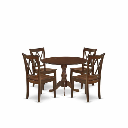 5 Piece Dinette Sets Includes 1 Drop Leaves Dining Table And 4 Mahogany Kitchen Chairs And Dining Tables By East West Furniture | Dining Sets | Modishstore