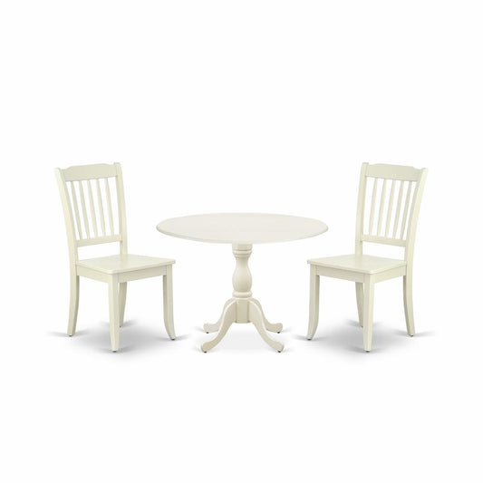 3 Piece Dining Table Set Consists Of 1 Dining Table And 2 White Dining Chairs By East West Furniture | Dining Sets | Modishstore