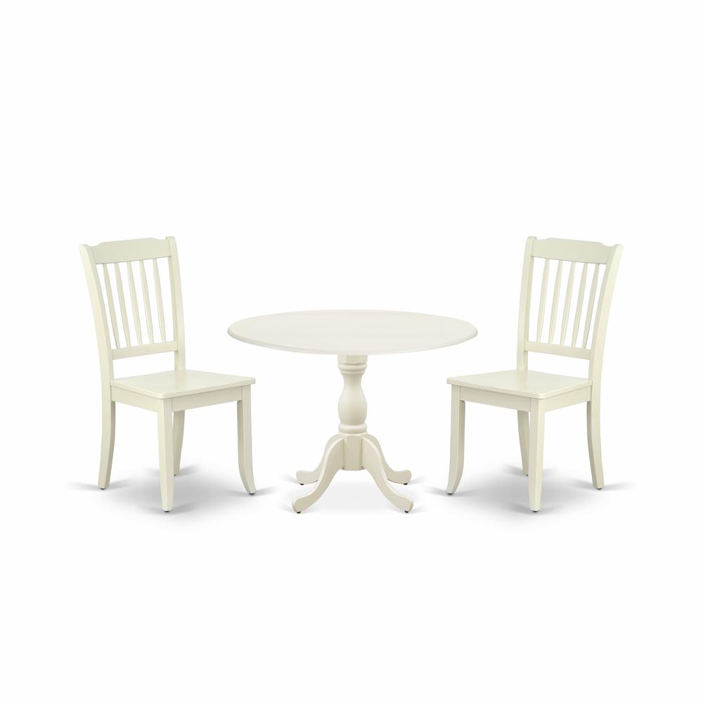 3 Piece Dining Table Set Consists Of 1 Dining Table And 2 White Dining Chairs By East West Furniture | Dining Sets | Modishstore