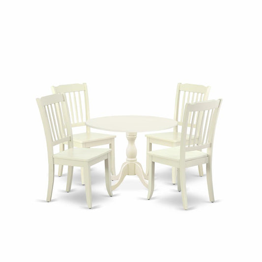 5 Piece Dining Room Table Set Consists Of 1 Dining Room Table And 4 White Dinning Chairs East West Furniture | Dining Sets | Modishstore