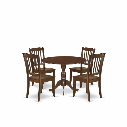 5 Piece Dining Room Set Consists Of 1 Drop Leaves Dining Room Table And 4 Mahogany Dining Chair And Dining Tables By East West Furniture | Dining Sets | Modishstore