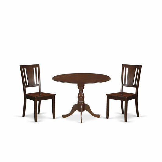 3 Piece Wood Dining Table Set Contains 1 Drop Leaves Wooden Table And 2 Mahogany Wooden Chairs And Dining Tables By East West Furniture | Dining Sets | Modishstore