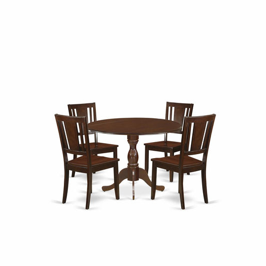 5 Piece Dinette Sets Includes 1 Drop Leaves Wooden Dining Table And 4 Mahogany Mid Century Modern Dining Chairs And Dining Tables By East West Furniture | Dining Sets | Modishstore