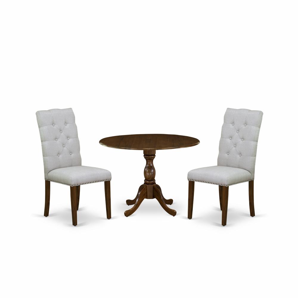 3 Piece Wood Dining Table Set Includes 1 Dining Table And 2 Dining Chair By East West Furniture | Dining Sets | Modishstore - 4
