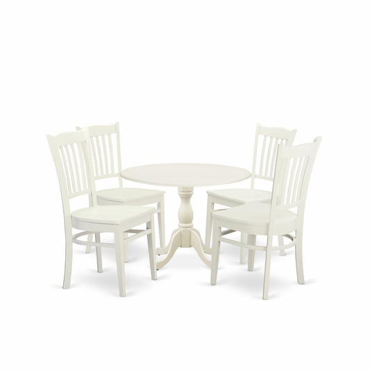 5 Piece Dining Table Set Contains 1 Drop Leaves Dining Table And 4 Black Dinning Chairs And Dining Tables By East West Furniture | Dining Sets | Modishstore