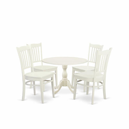 5 Piece Dining Table Set Contains 1 Drop Leaves Dining Table And 4 Black Dinning Chairs And Dining Tables By East West Furniture | Dining Sets | Modishstore