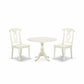 3 Piece Dinette Set Contains 1 Wooden Dining Table And 2 Linen White Dining Chairs By East West Furniture | Dining Sets | Modishstore