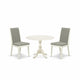 3 Piece Modern Dining Table Set Contains 1 Drop Leaves Dining Room Table And 2 Grey Linen Fabric Upholstered Chair And Dining Tables By East West Furniture | Dining Sets | Modishstore - 4