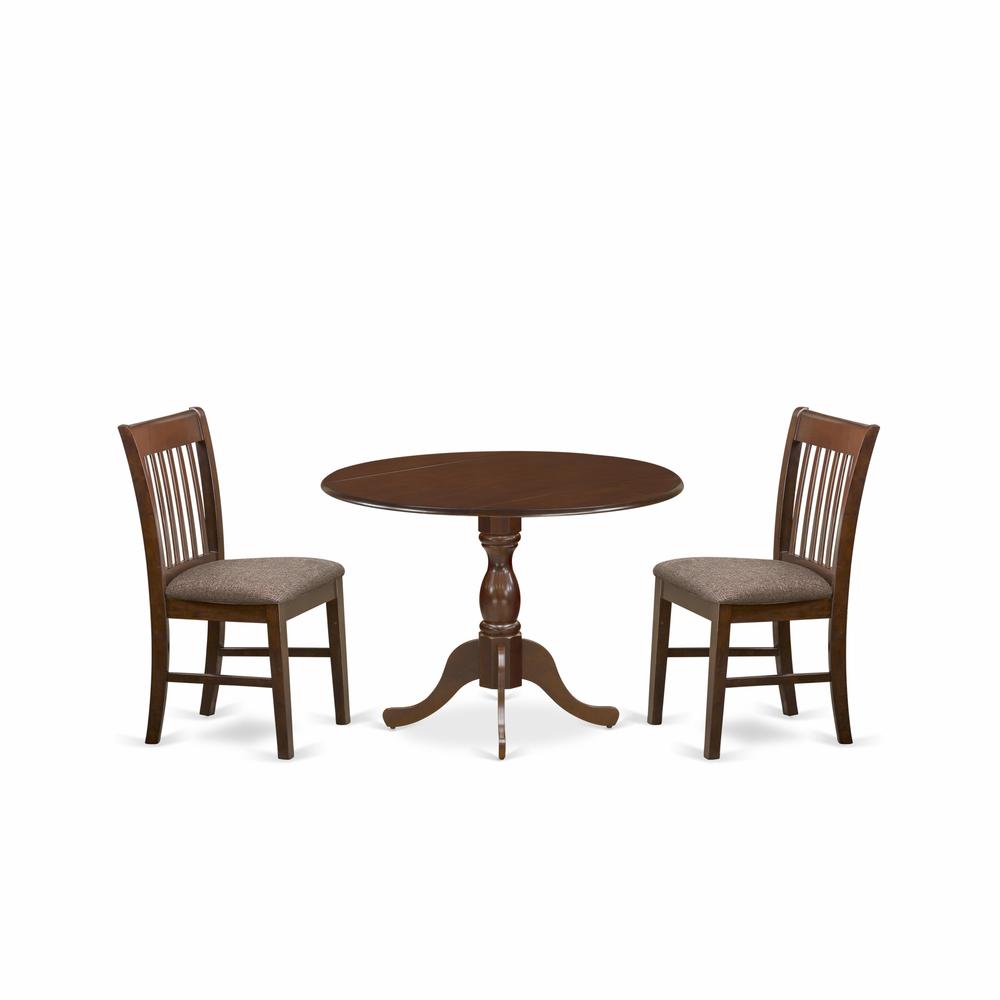 3 Piece Dining Table Set Consists Of 1 Drop Leaves Dining Room Table And 2 Linen White Mid Century Chair And Dining Tables By East West Furniture | Dining Sets | Modishstore - 4