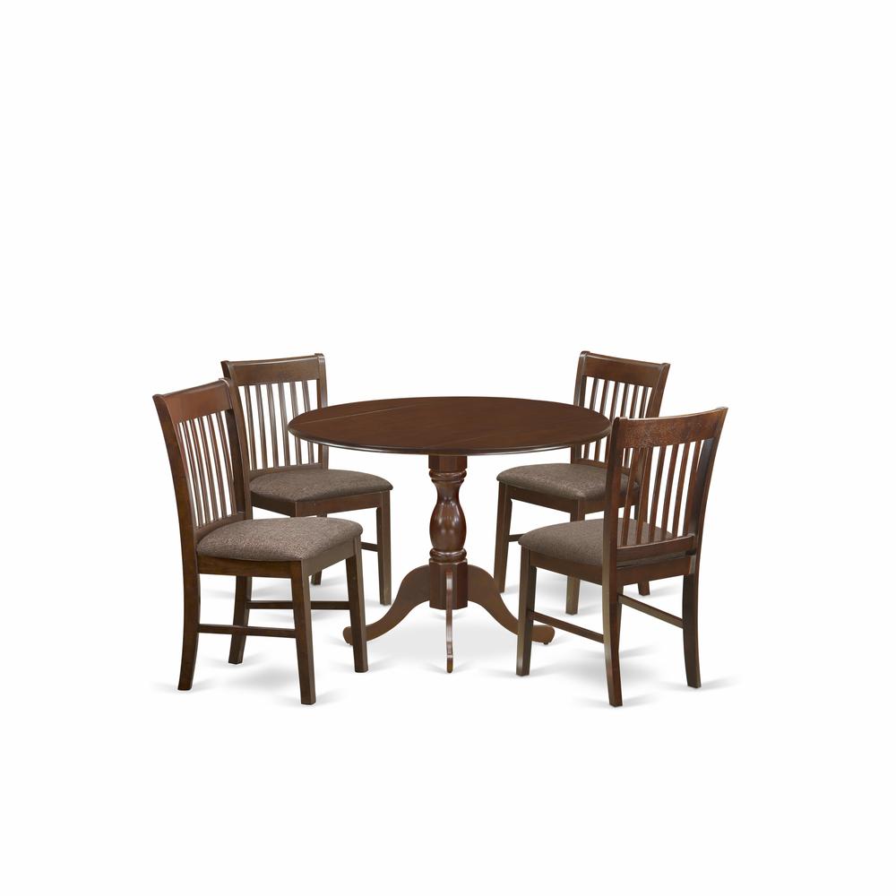 5 Piece Dinette Sets Includes 1 Drop Leaves Modern Kitchen Table And 4 Linen White Mid Century Dining Chairs And Dining Tables By East West Furniture | Dining Sets | Modishstore - 4