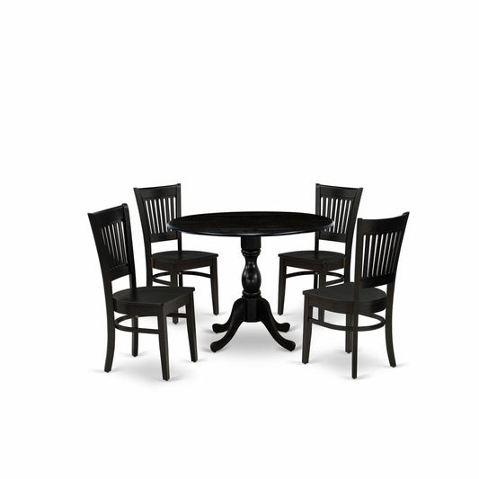 5-Piece Kitchen Dining Set- 4 Wooden Chair And Dining Tables By East West Furniture | Dining Sets | Modishstore