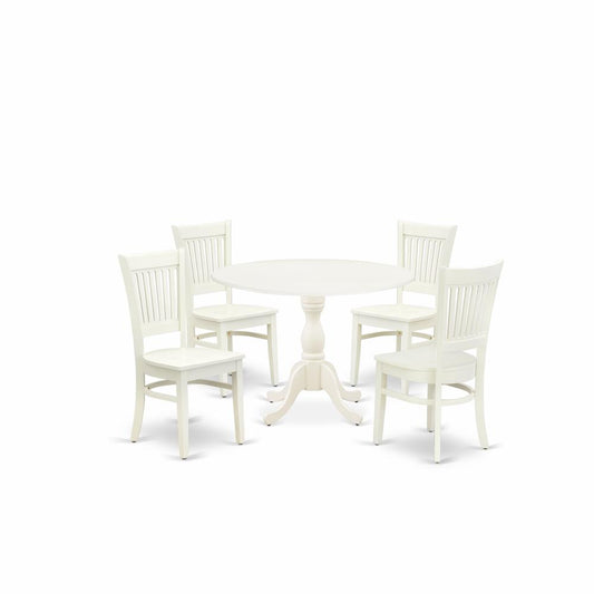 5-Pc Kitchen Dining Room Set- 4 Mid Century Chair And Dining Tables By East West Furniture | Dining Sets | Modishstore