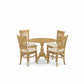 5-Pc Kitchen Dining Room Set- 4 Mid Century Chair And Dining Tables By East West Furniture | Dining Sets | Modishstore - 4