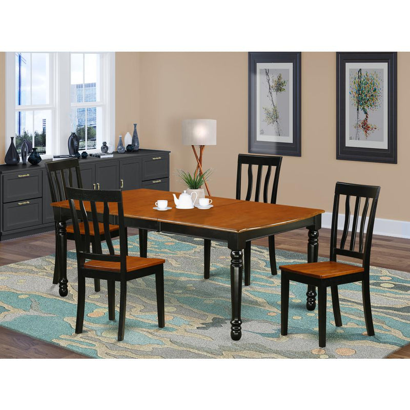 Dining Room Set Black & Cherry DOAN5-BCH-W By East West Furniture | Dining Sets | Modishstore