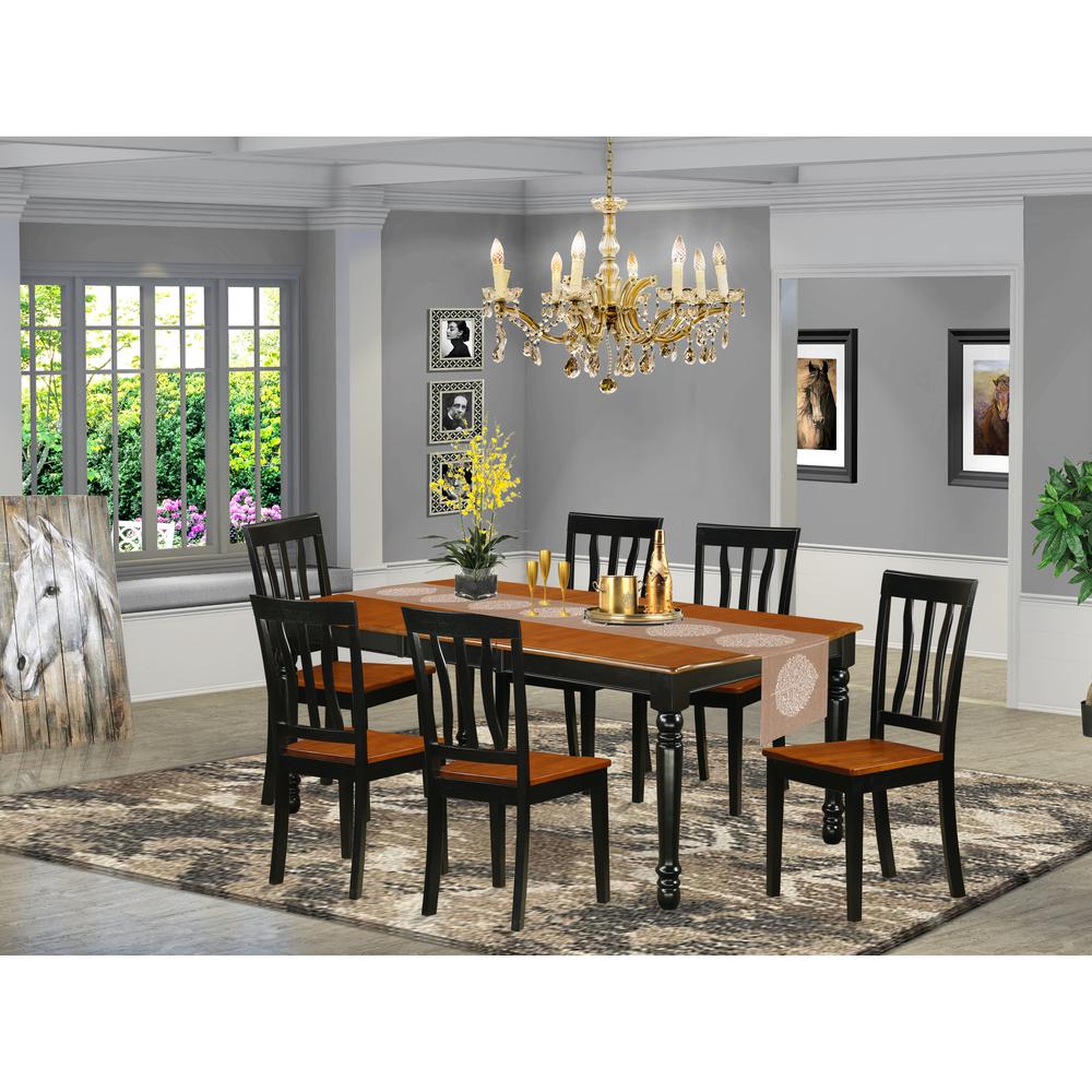 Dining Room Set Black & Cherry DOAN7-BCH-W By East West Furniture | Dining Sets | Modishstore