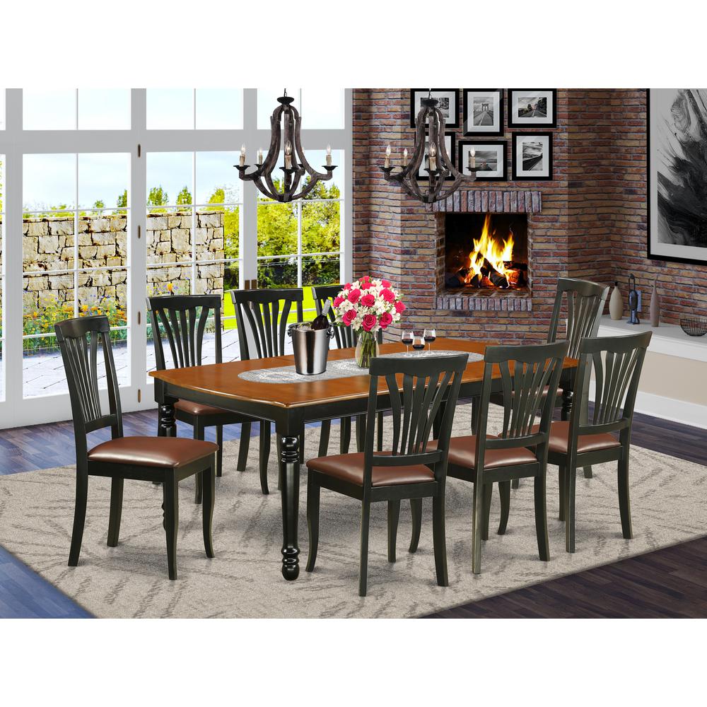 Dining Room Set Black & Cherry DOAV9-BCH-LC By East West Furniture | Dining Sets | Modishstore