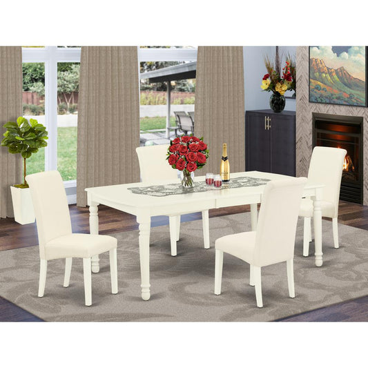 Dining Room Set Linen White DOBA5-LWH-01 By East West Furniture | Dining Sets | Modishstore