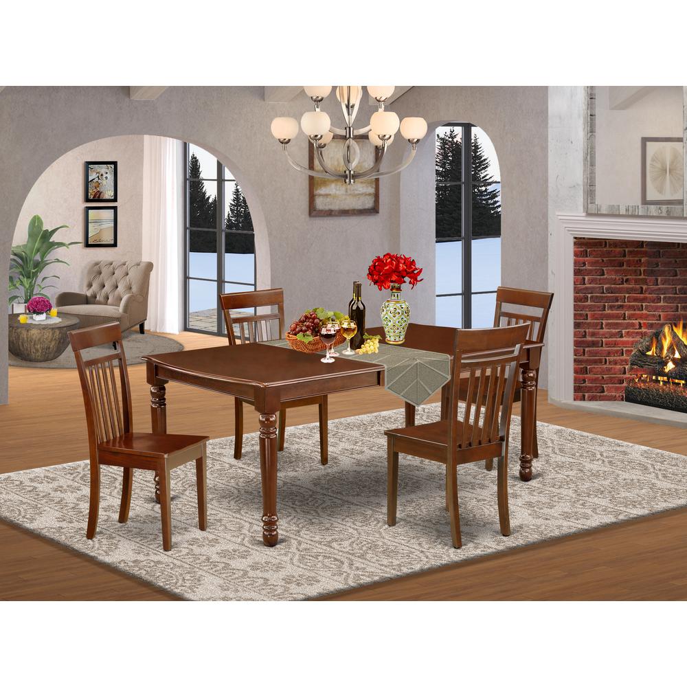 Dining Room Set Mahogany DOCA5-MAH-W By East West Furniture | Dining Sets | Modishstore